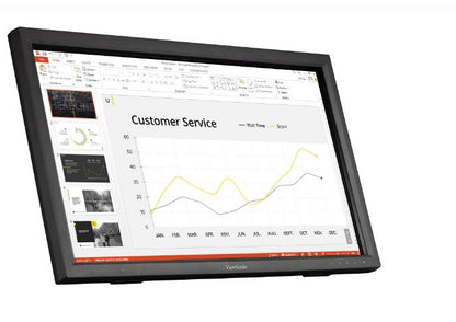 ViewSonic 24 ft TD2423 IR 10 Point Touch Advanced Ergonomics, Magnetic Pen Holder, 40 degrees Tilt, 7H Hardness VESA 100, Glove, Multi OS Touch Monitor