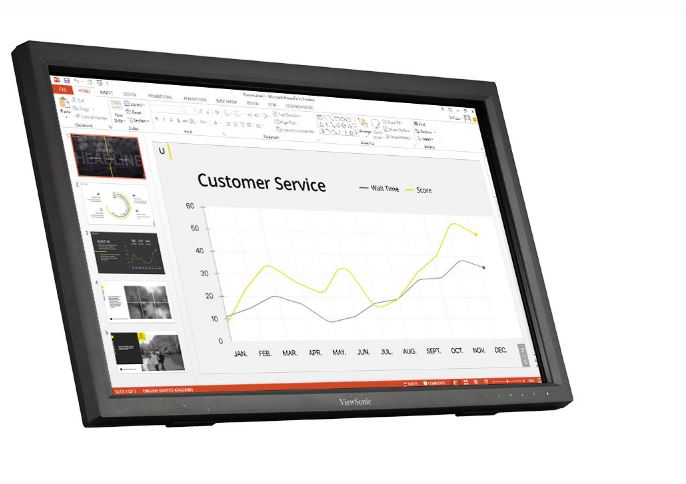 ViewSonic 24 ft TD2423 IR 10 Point Touch Advanced Ergonomics, Magnetic Pen Holder, 40 degrees Tilt, 7H Hardness VESA 100, Glove, Multi OS Touch Monitor