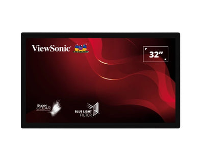 ViewSonic TD3207 32 ft 1080p Open Frame 10-Point PCAP Touch Monitor, 24 7 Operation and HDMI, DisplayPort and RS232, Kiosk, Factory, IP54 Front waterPF