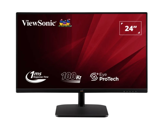 ViewSonic 24 ft Office Ultra Thin Bezel  SuperClear IPS, 2x Speakers, 4ms 100h FHD 1080, HDMI, VGA, 3.5 Audio, Multi-View, Eye Care. VESA 75, Monitor