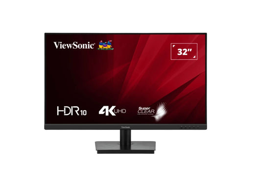 ViewSonic 32 ft VA3208 4K UHD 3840 x 2160, Superclear, HDR10, 2x HDMI and 1x DP, 3.5 Audio Port, Office Business Monitor Retail