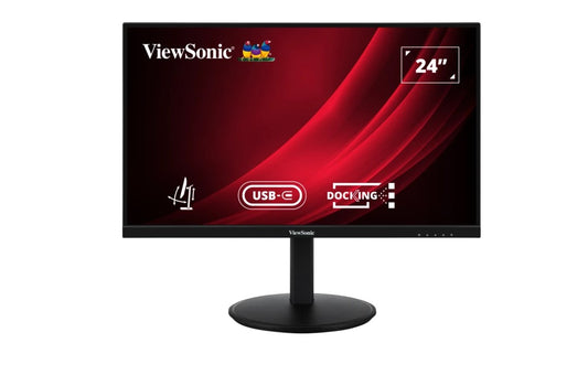 ViewSonic 24 ft Full HD Ergonomic Docking Monitor with USB-C 65w, USB 3.2 Hub, 100hz, HDMI, DP, Ergonomics Height Adjust, Swivel, Pivot, Advanced Wty