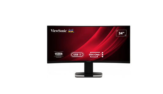 ViewSonic 34 ft Curved 3440x1440 120hz Business Education USB-C Dock, 65w Charger, RJ45, FreeSync, Spk, VDisplay, HAS, Superclear VA, Monitor (LS)