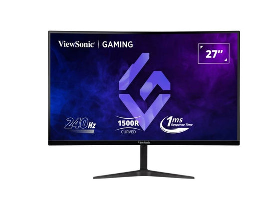 ViewSonic 27 ft Curved 240Hz 1ms FHD Ultra Smooth 1500R Adaptive - AMD Free Sync Premium, VX2719-PC-MHD Gaming Monitor