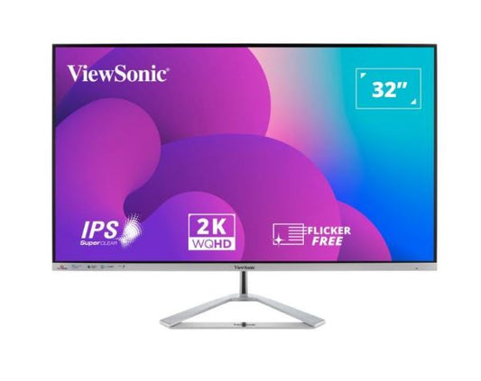 ViewSonic 32 ft 2K QHD (2560 x 1440) Business Professional Ultra Thin Stylish, Elegant,SuperClear IPS, low energy 36w, 3 year warranty