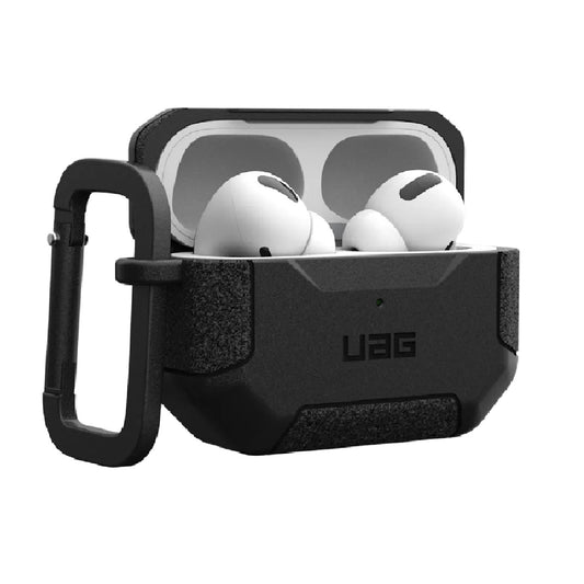 UAG Scout Apple Airpods Pro (2nd Gen) Rugged Case - Black (104123114040),DROP Military Standard,Detachable Carabiner, Featherlight,10 Years Warranty