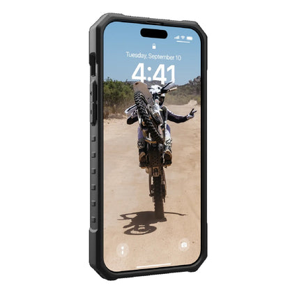 UAG Pathfinder MagSafe Apple iPhone 15 Pro Max (6.7 ft) Rugged Case - Ice (114301114343), 18ft. Drop Protection (5.4M), Tactical Grip, 10 Years Warranty