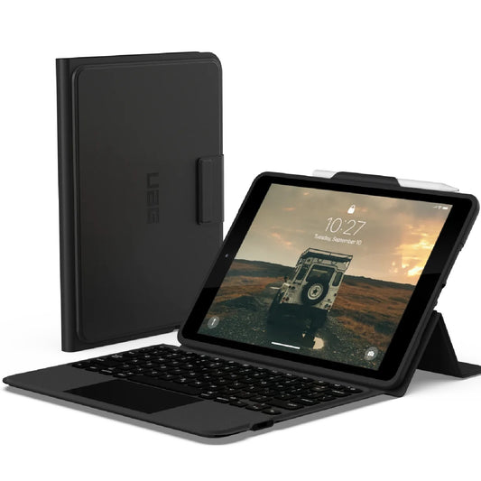 UAG Integrated Apple iPad (10.2 ft) (9th 8th 7th Gen) Bluetooth Keyboard with Trackpad Rugged Case - Black (124413114031), 1 Year Warranty