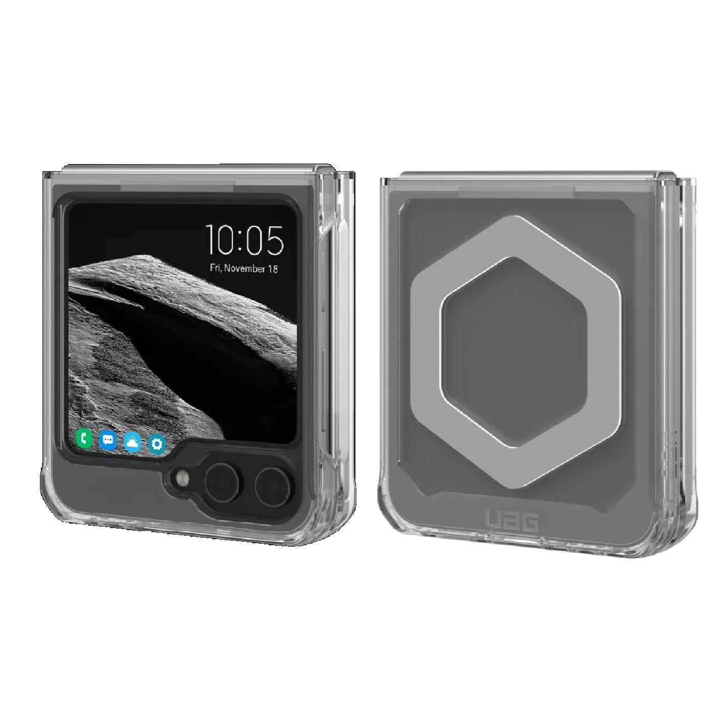 UAG Plyo Pro Samsung Galaxy Z Flip6 5G (7.6 ft) Rugged Case - Ice Silver (214455114333), DROP Military Standard, Air-soft Corners, 10 Years Warranty