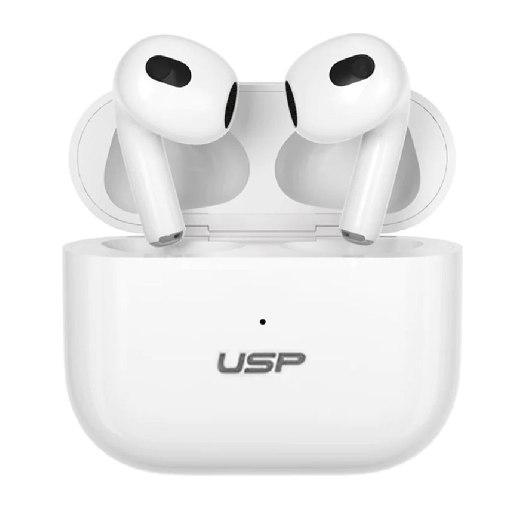 USP True Wireless Earphones Headphones White BT241 - Smart Touch Controls, Noise Isolation, Ergonomic Fit, Bluetooth v5.0, Stable  Lightweight