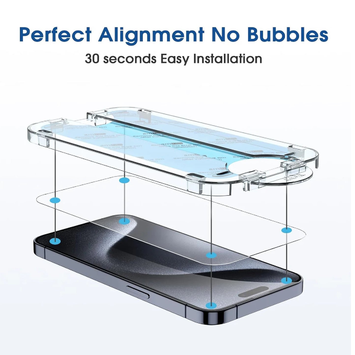 USP Apple iPhone 16   iPhone 15 (6.1 ft) Tempered Glass Screen Protector : Full Coverage, Easy Align Dust-free Tray, 9H Hardness, Bubble-Free