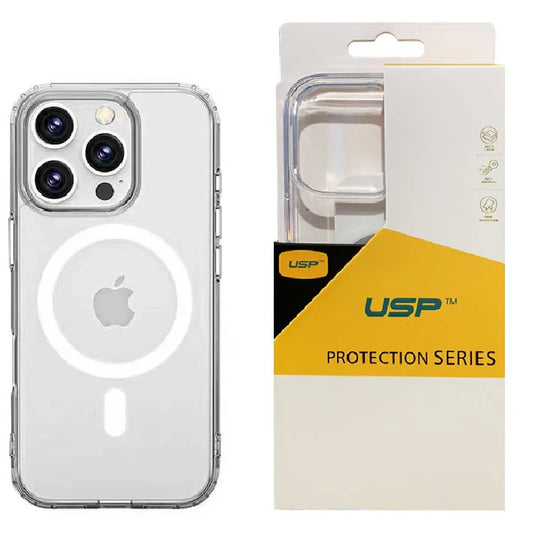 USP Apple iPhone 16 Pro (6.3 ft) Clear Rock Shockproof Case with MagSafe - Ultra-Thin, Lightweight, Non-Slip, Multi-Layer, Strong And Durable Materials