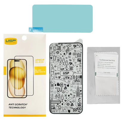 USP Apple iPhone 16 Pro Max (6.9 ft) Armor Glass Full Cover Screen Protector (8 PCS)-5X Anti Scratch Technology,Perfectly Fit Curves,9H Surface Hardness