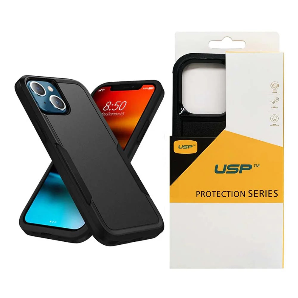 USP Apple iPhone 16e 5G (6.1 ft) Armor Light Case Black - Two Tough Layers, Port Covers, No Slip Grippy Edges, Durable, Rugged, Sleek, Pocket Fit