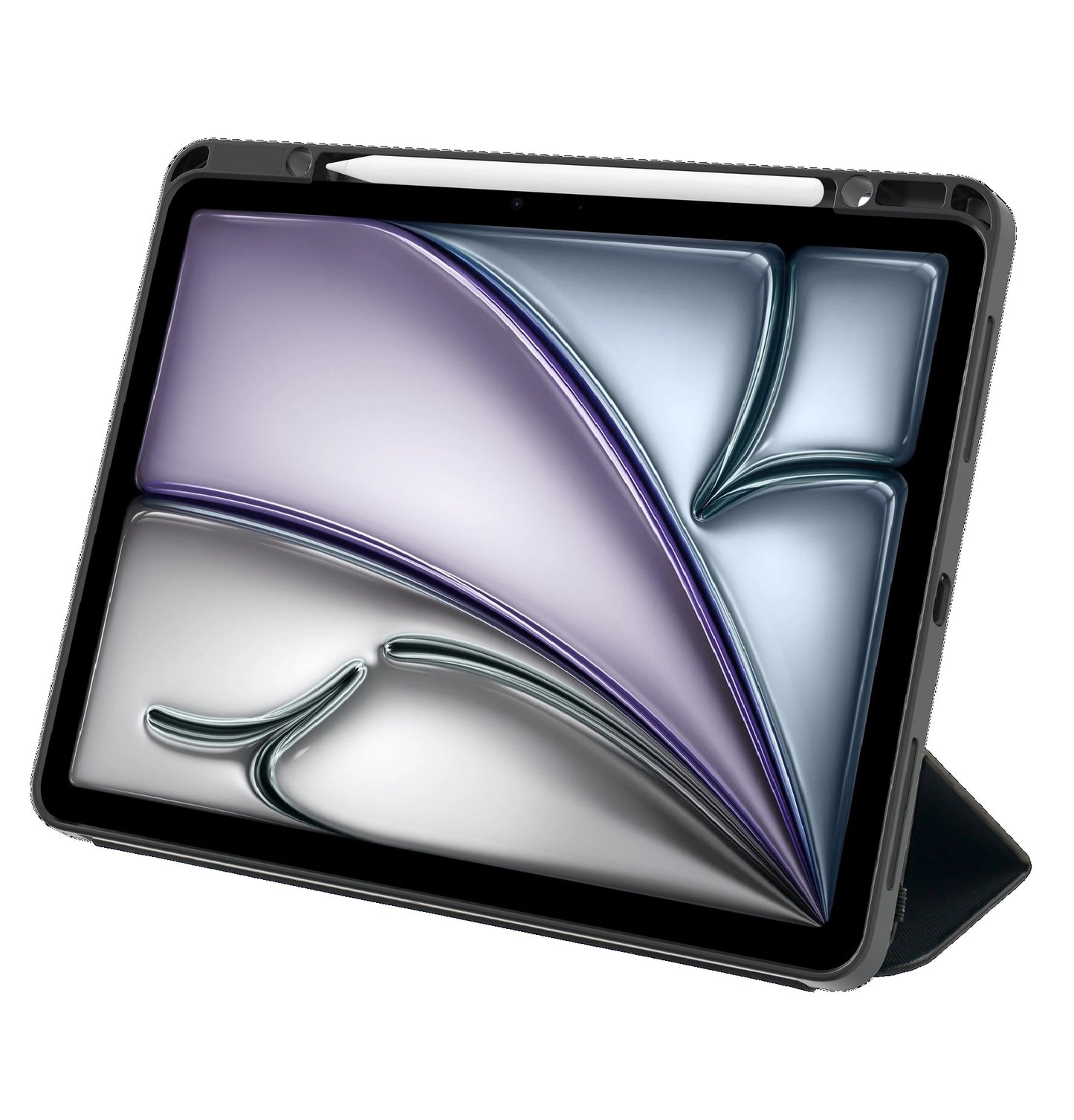 OtterBox React Folio Apple iPad Air (13 ft) (M3 M2) (7th 6th Gen) Case Black - (77-95351), DROP Military Standard, Pencil Holder, 7 Years Warranty