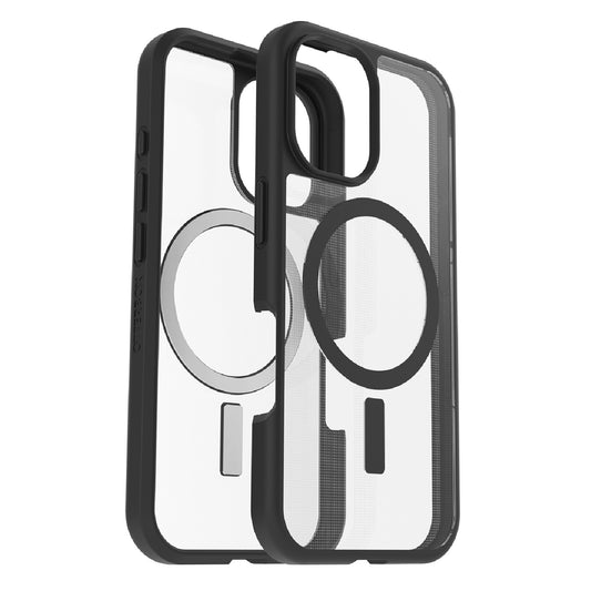OtterBox React MagSafe Apple iPhone 16 Plus (6.7 ft) Case Clear Black-(77-96235),DROP Military Standard,Hard Case with Soft Grip Edges,7 Years Warranty
