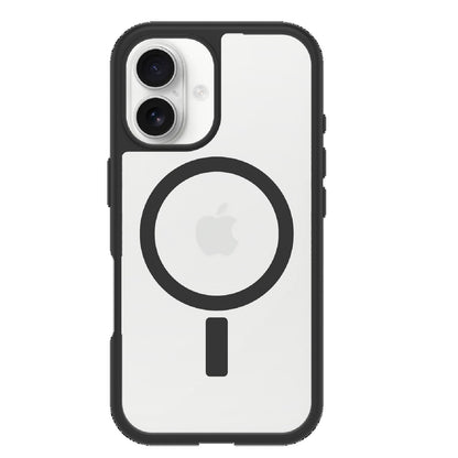 OtterBox React MagSafe Apple iPhone 16 Plus (6.7 ft) Case Clear Black-(77-96235),DROP Military Standard,Hard Case with Soft Grip Edges,7 Years Warranty