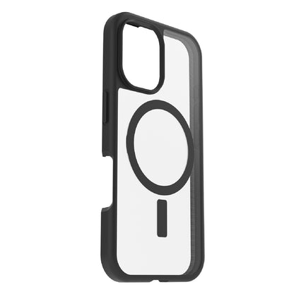 OtterBox React MagSafe Apple iPhone 16 Plus (6.7 ft) Case Clear Black-(77-96235),DROP Military Standard,Hard Case with Soft Grip Edges,7 Years Warranty
