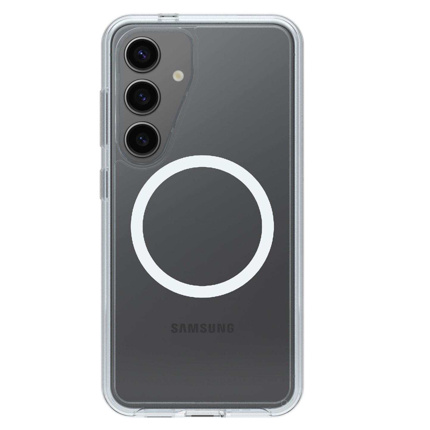 OtterBox Symmetry Clear Magnets Samsung Galaxy S25 5G (6.2 ft) Case Clear - (77-97403), DROP 3X Military Standard, Raised Edges, 7 Years Warranty