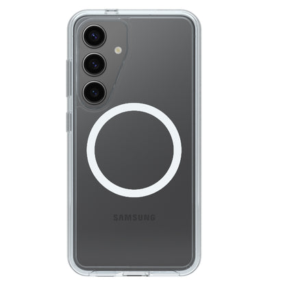 OtterBox Symmetry Clear Magnets Samsung Galaxy S25 5G (6.7 ft) Case Clear - (77-97464), DROP 3X Military Standard, Raised Edges, 7 Years Warranty