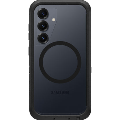 OtterBox Defender XT Clear Magnets Samsung Galaxy S25 5G (6.2 ft) Case Dark Side Clear Black - (77-97580), DROP 7X Military Standard, 7 Years Warranty