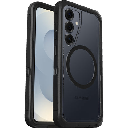OtterBox Defender XT Clear Magnets Samsung Galaxy S25 5G (6.7 ft) Case Dark Side Clear Black - (77-97582), DROP 7X Military Standard, 7 Years Warranty