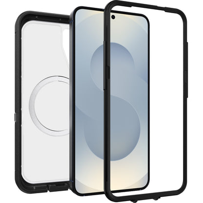 OtterBox Defender XT Clear Magnets Samsung Galaxy S25 5G (6.7 ft) Case Dark Side Clear Black - (77-97582), DROP 7X Military Standard, 7 Years Warranty