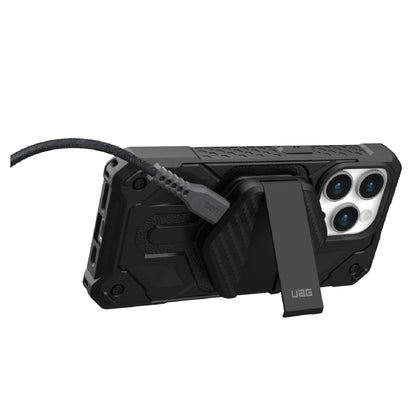 UAG Wireless Charging Pad with Stand - Black Carbon Fiber(9B4410114042),Up to 15W Of Wireless Power,Detachable 4ft Braided USB-C Cable,1 Year Warranty