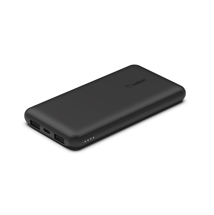 Belkin BoostCharge Power Bank 10K (3 Port) - Black (BPB011BTBK),2xUSB-A (12W),1xUSB-C (15W),USB-C to USB-A Cable,15W Total Power,2 Years Warranty