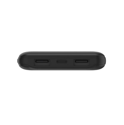 Belkin BoostCharge Power Bank 10K (3 Port) - Black (BPB011BTBK),2xUSB-A (12W),1xUSB-C (15W),USB-C to USB-A Cable,15W Total Power,2 Years Warranty