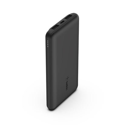 Belkin BoostCharge Power Bank 10K (3 Port) - Black (BPB011BTBK),2xUSB-A (12W),1xUSB-C (15W),USB-C to USB-A Cable,15W Total Power,2 Years Warranty