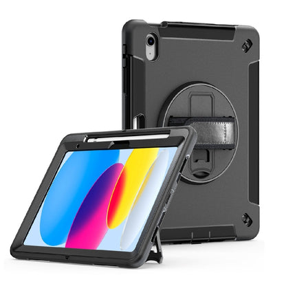 USP Rugged Apple iPad Air (9.7 ft) (2nd 1st Gen)   iPad (9.7 ft) (6th 5th Gen) Case Black - Built-in-Kickstand, Adjustable Hand Strap, Shoulder Strap