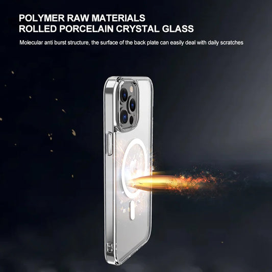 Phonix Apple iPhone 13 Clear Rock Shockproof Hard Case with MagSafe - Ultra-thin, Lightweight, Non-slip, Crystal Clear, 10 Years Warranty