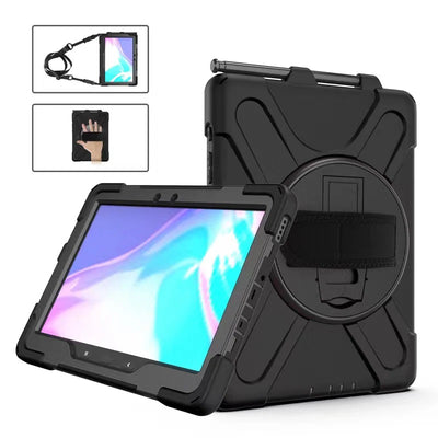 USP Rugged Samsung Galaxy Tab Active5 Pro Tab Active4 Pro Tab Active Pro (10.1 ft) Case Black - Built-in-Kickstand,Adjustable Hand Strap, Shoulder Strap