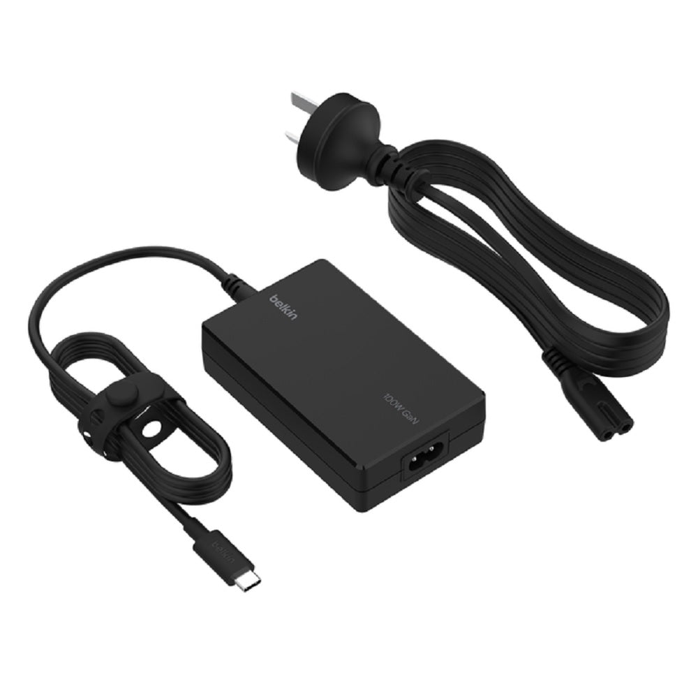 Belkin Connect USB-C Core 100W Laptop Charger - Black (INC016auBK), 2.5M Cable, Compact Design, Intelligent Power Sharing, CEW $2500, 2 Years Warranty