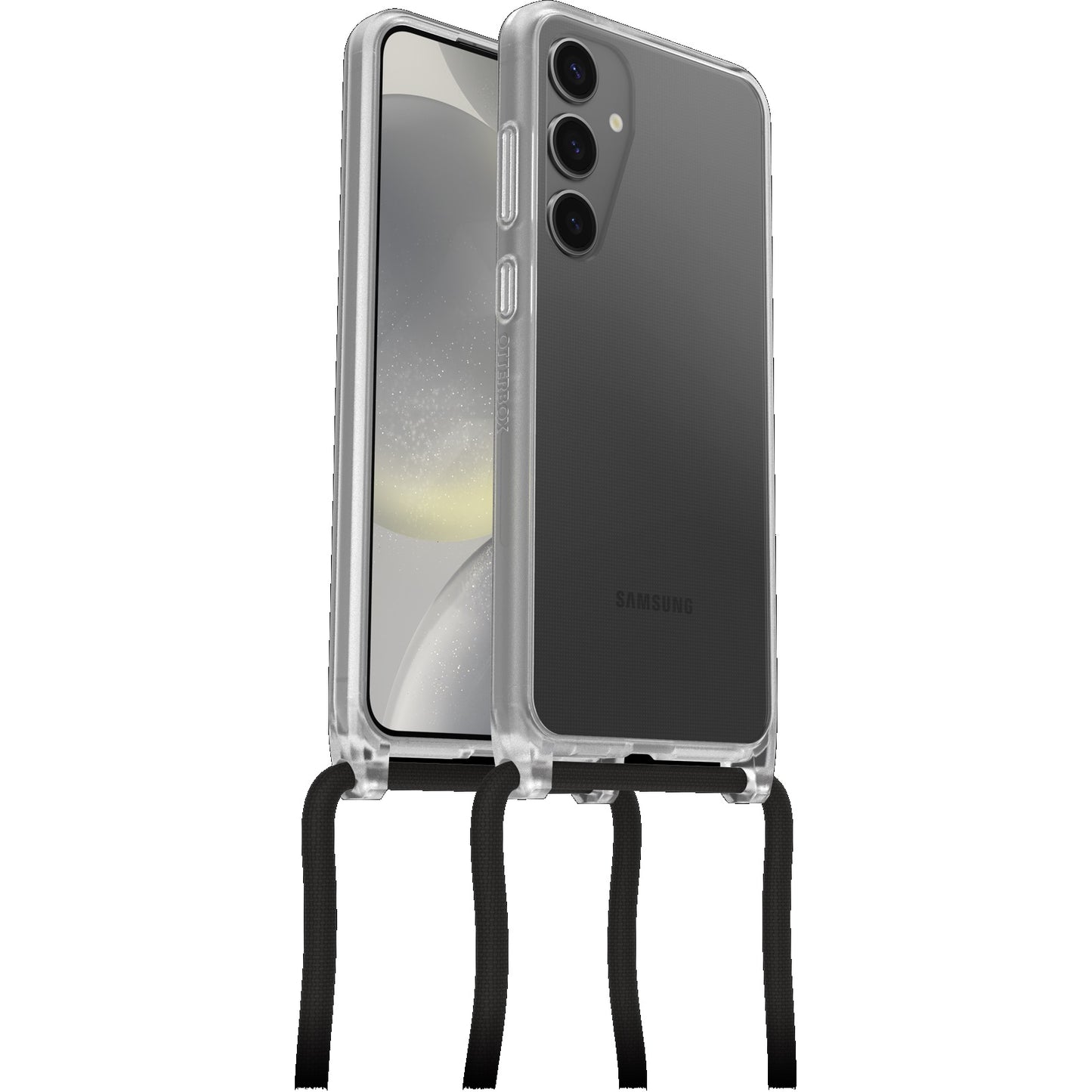 OtterBox React Necklace Samsung Galaxy S24 5G (6.7 ft) Case Clear - (77-94740), DROP Military Standard, Detachable Nylon Rope, 7 Years Warranty