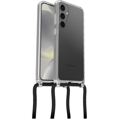 OtterBox React Necklace Samsung Galaxy S24 5G (6.7 ft) Case Clear - (77-94740), DROP Military Standard, Detachable Nylon Rope, 7 Years Warranty