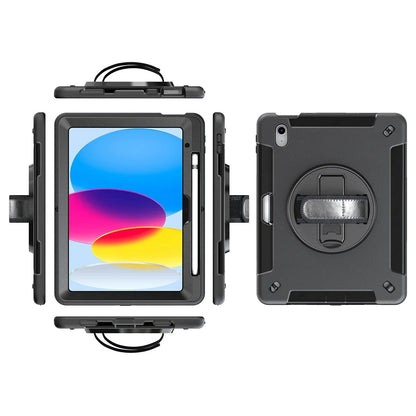 USP Rugged Samsung Galaxy Tab A8 (10.5 ft) Case Black - Built-in-Kickstand, Adjustable Hand Strap, Shoulder Strap, Pen Holder, DropProof, ShockProof