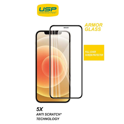 USP Apple iPhone 12 Pro Max Armor Glass Full Cover Screen Protector - 5X Anti Scratch Technology, Perfectly Fit Curves