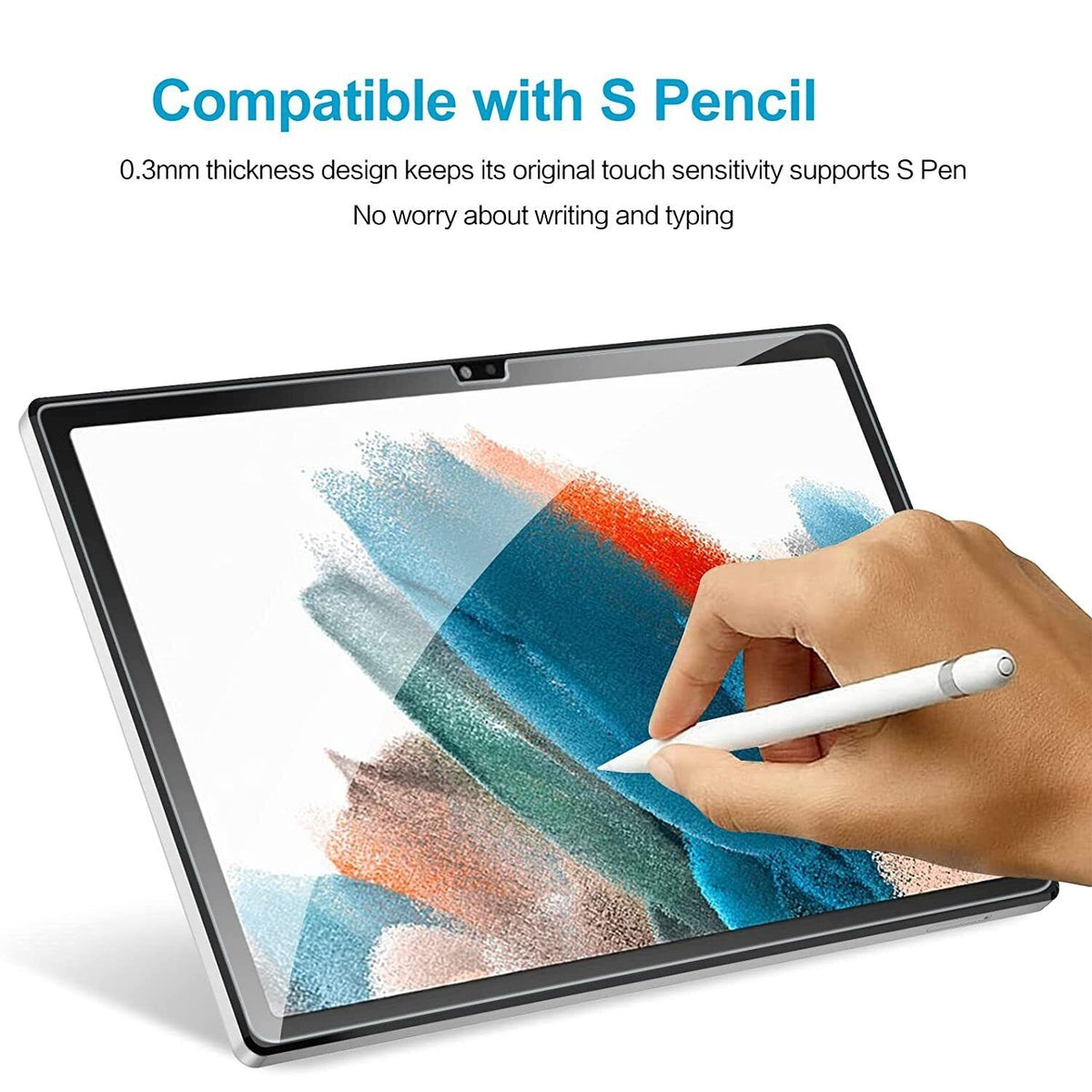 Generic Samsung Galaxy Tab A9 (11 ft) Premium Tempered Glass Screen Protector Clear - Scratch Resistant, Dust Repelling, Ultra-Clear, High Transparency