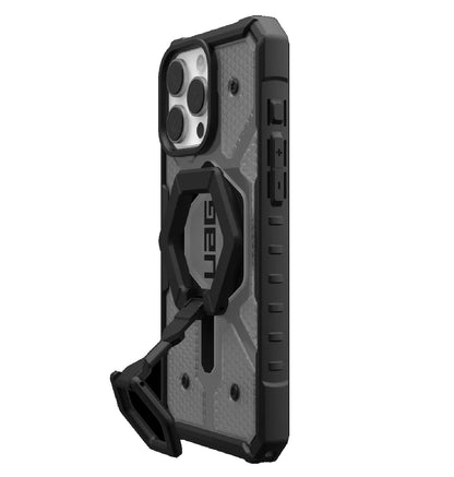 UAG Pathfinder Clear MagSafe Apple iPhone 16 Pro Max (6.9 ft) Rugged Case  Black Ring Stand- Ash(1144651BV02), 10 Years Warranty