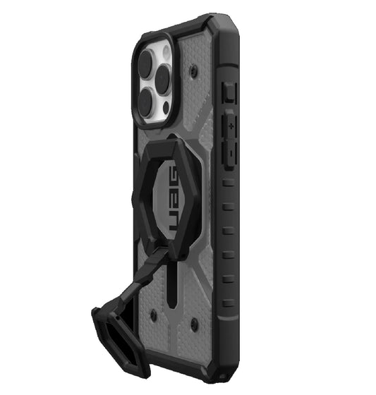 UAG Pathfinder Clear MagSafe Apple iPhone 16 Pro Max (6.9 ft) Rugged Case  Black Ring Stand- Ash(1144651BV02), 10 Years Warranty
