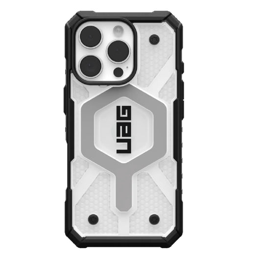 UAG Pathfinder Clear MagSafe Apple iPhone 16 Pro (6.3 ft) Rugged Case - Ice Silver (114464114343), 18ft Drop Protection (5.4M), 10 Years Warranty