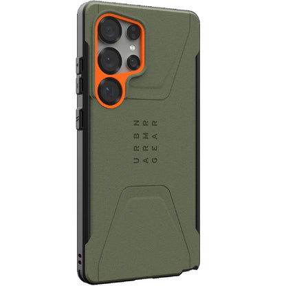 UAG Civilian Magnetic Samsung Galaxy S25 Ultra 5G (6.9 ft) Rugged Case - Olive Drab Orange (214473117297), 20ft. Drop Protection (6M), 10 Years Warranty