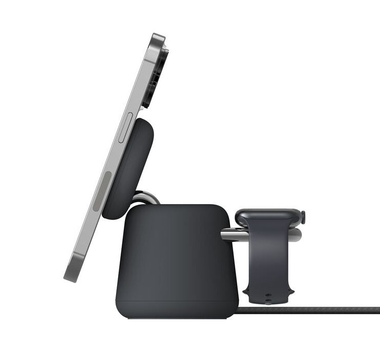 Belkin BoostCharge Pro 2-in-1 Wireless Charging Dock 15W With Qi2 - Black (WIZ027auH36), 30W USB-C PSU, 1.5m With USB-C Cable, 2 Years Warranty