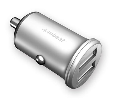 (LS) mbeat Power Dot Pro Dual port 4.8A Rapid Car Charger - 24W Metallic Design Fast Charging Package Weight: 32g (LS MB-CHGR-CC01)