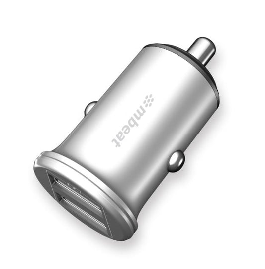 (LS) mbeat Power Dot Pro Dual port 4.8A Rapid Car Charger - 24W Metallic Design Fast Charging Package Weight: 32g (LS MB-CHGR-CC01)