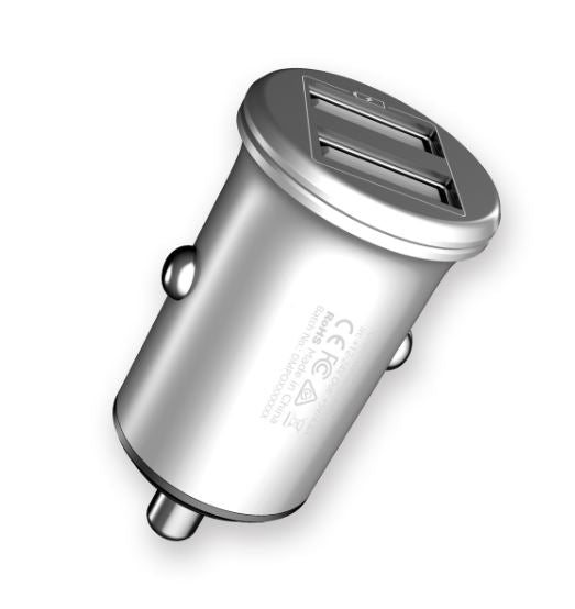 (LS) mbeat Power Dot Pro Dual port 4.8A Rapid Car Charger - 24W Metallic Design Fast Charging Package Weight: 32g (LS MB-CHGR-CC01)