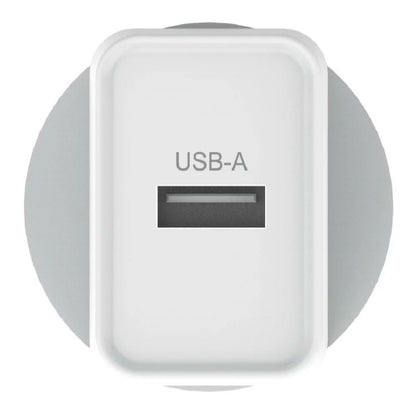 Verbatim USB Charger Single Port 2.4A - White Single Port Wall Charger Rohs, CE, Apple, Android, tablet, Handheld. OC, OV, SS, OT, Fire Resistant.