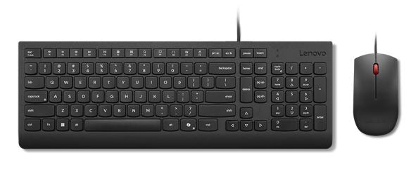 Lenovo Universal USB Keyboard Mouse Combo  Adjustable Tilt Leg Spill Resistant Copilot Keyboard 1600 DPI Optical Sensor Mouse Plug  Play Black